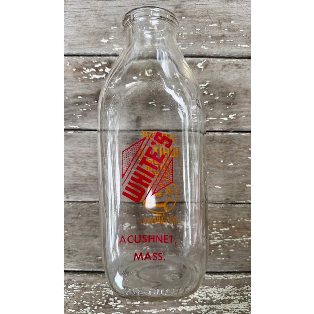 Transparent Set of 5, Vintage Milk Bottles and Holder for Flowers/Display For Sale - Image 8 of 15