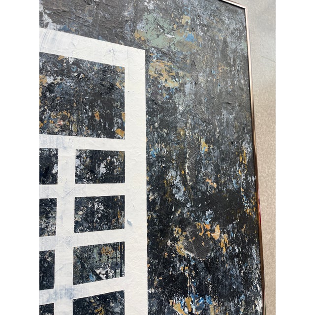 Original Glass Canvas Graffiti Layered Tactile Signed Wall Art Neo Abstract Expressionism For Sale In Las Vegas - Image 6 of 10