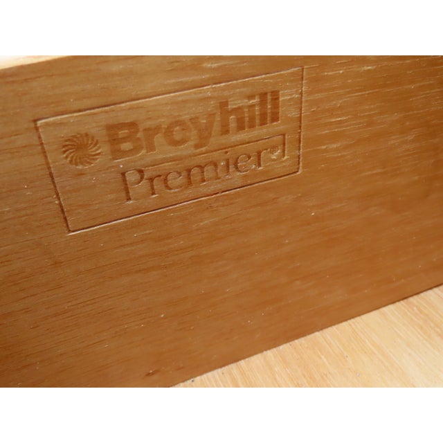 Wood Broyhill Premier Hollywood Regency Long Low Dresser Sideboard Media Cabinet 6893 For Sale - Image 7 of 17