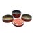 Vintage Chinese Red Golden Scenery Graphic Round Wood Stack Basket Table For Sale - Image 4 of 12