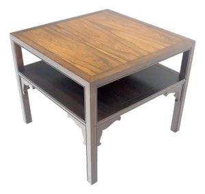 Baker Rosewood Ebonized Mahogany 22" Square Side Lamp Occasional Table MINT!