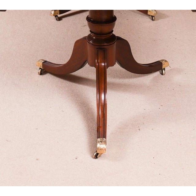 Antique Regency Triple Pillar Dining Table and Swag Back Chairs, 1890s, Set of 15 For Sale - Image 13 of 18