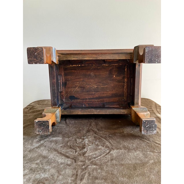 19th Century Antique Walnut Footstool With Floral Needlepoint Cushion For Sale - Image 16 of 18