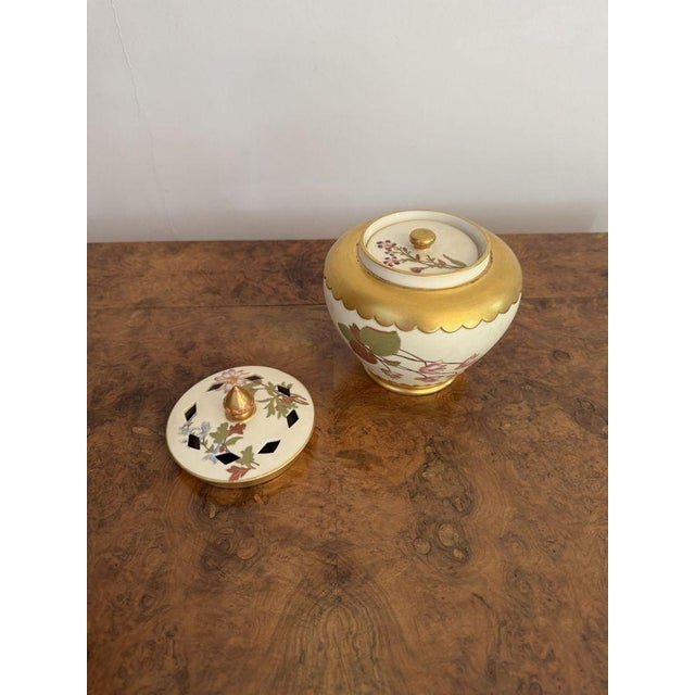 Antique Victorian Royal Worcester Lidded Potpourri Pot, 1877, Set of 3 For Sale - Image 4 of 7