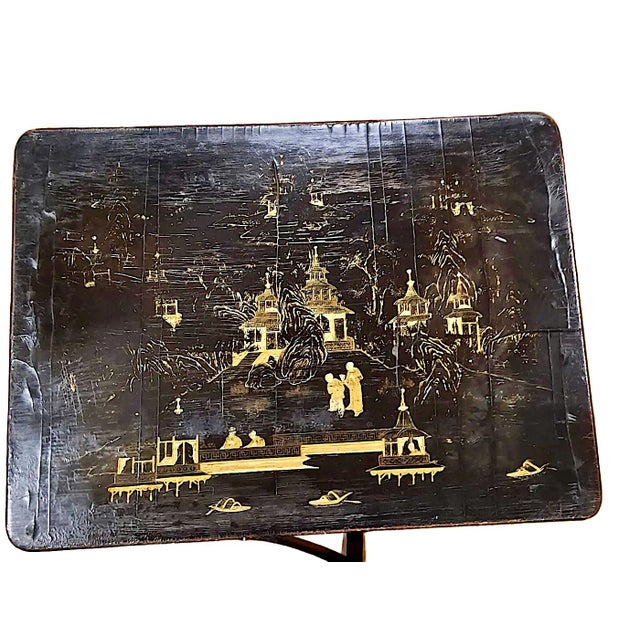 Ebony 19th Century Set of Three Chinese Nesting Tables For Sale - Image 8 of 9