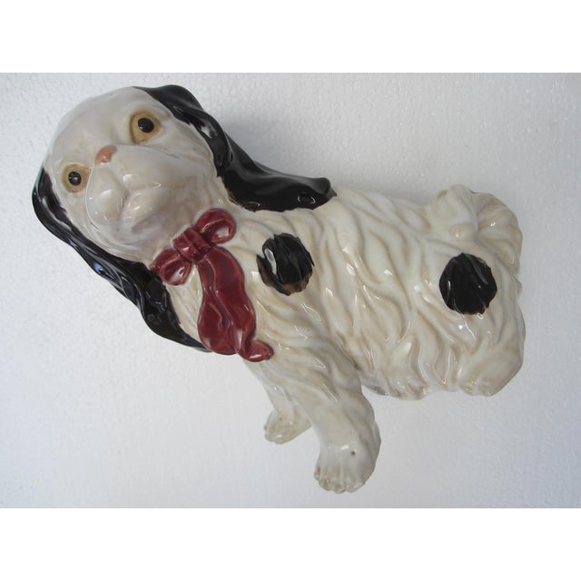 Super adorable pair. Staffordshire style English Spaniels "Comfort Dogs" , large figure of eathenware , spaniel supposedly...