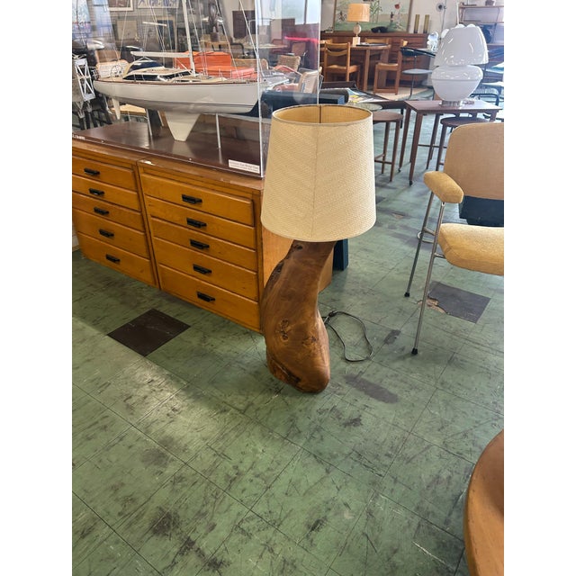 Wood Table Lamp by Richard Lecompte, 1960s For Sale - Image 7 of 8