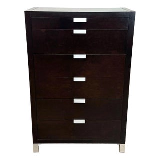Eq3 Modern Dark Wood 6 Drawer Chest For Sale