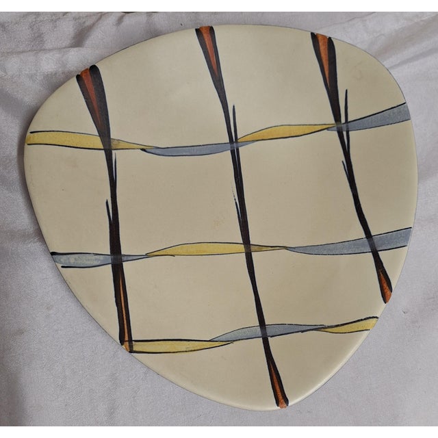Vintage Ceramic Bowl with Geometric Decor, 1970s For Sale - Image 4 of 4