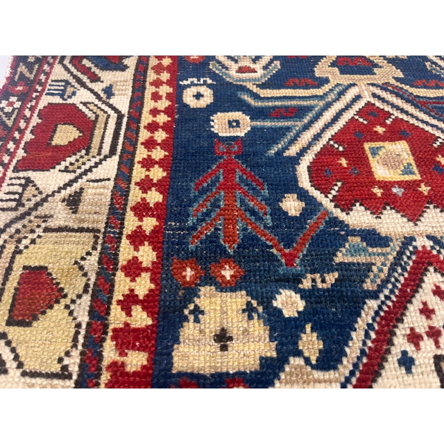 Late 19th Century Antique Caucasian Kuba Rug 3'9" X 4’10" For Sale - Image 5 of 8