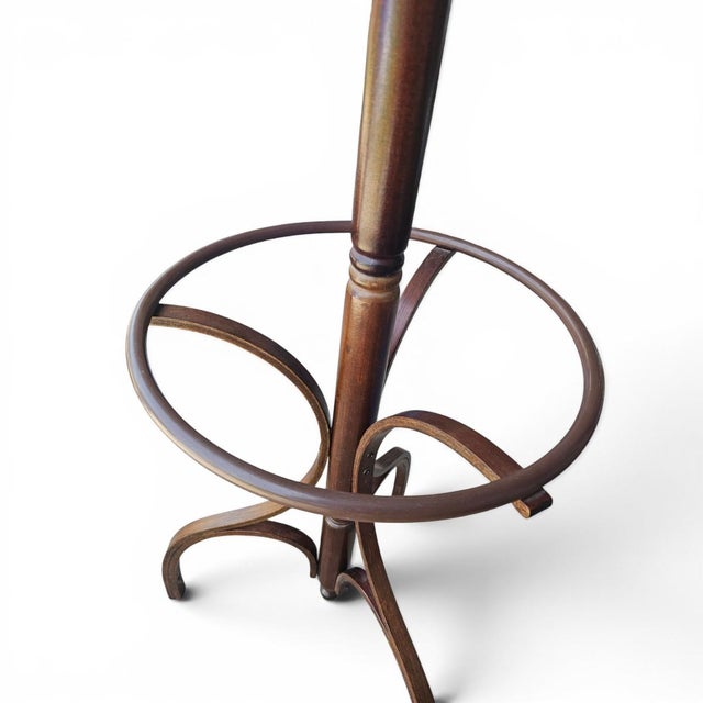 Vintage Bentwood Coat & Hat Rack, Hall Tree Thonet Style With Umbrella Ring For Sale - Image 9 of 13