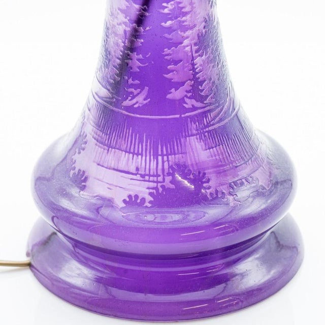 Art Nouveau Table Lamp in Purple Glass, 1970 For Sale - Image 11 of 13