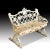 Victorian cast iron seat. The serpentine scrolling and lattice pierced backrest entwined with trailing blackberry and...