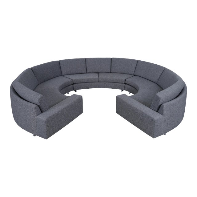 Mid-Century Modern Circular Sectional Sofa Attributed to Milo Baughman ,1970s For Sale