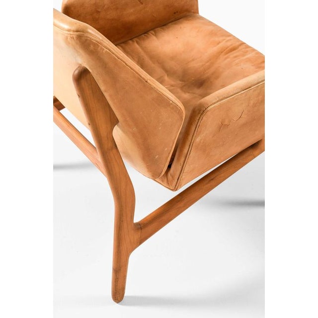 Animal Skin Scandinavian Modern Easy Chairs attributed to Erik Ostermann, 1954, Set of 2 For Sale - Image 7 of 10
