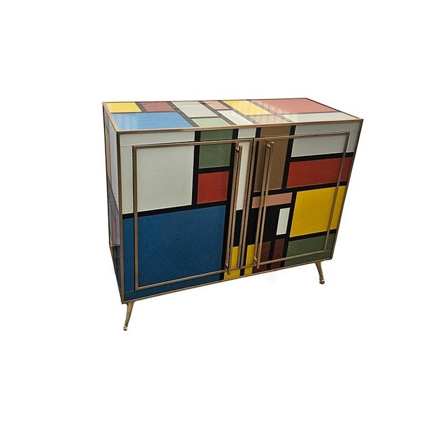 Metal Murano Glass Sideboard, 1980s For Sale - Image 7 of 11