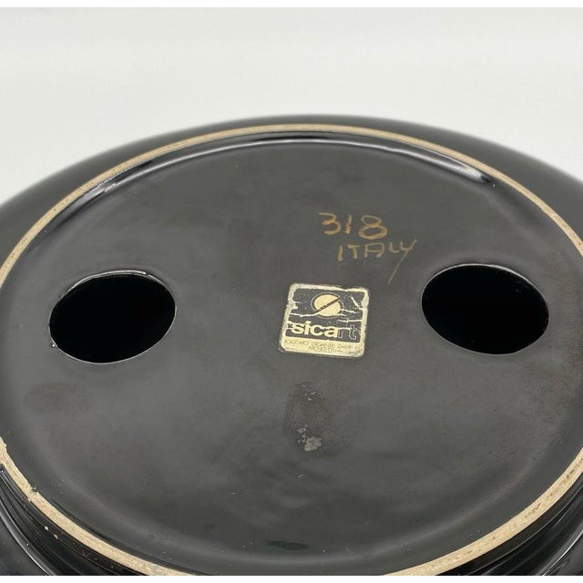 Black Ceramic Bowl by Architects Boccato, Gigante and Zambusi for Sicart, Italy, 1970 For Sale - Image 4 of 6