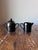 Late 20th Century Vintage 1978 Fitz and Floyd Black Glazed Sugar Bowl With Lid and Creamer, Made in Japan For Sale - Image 5 of 7
