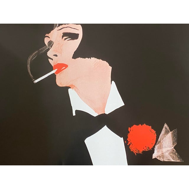 Woman with Carnation Poster by René Gruau, 1981 For Sale - Image 7 of 15