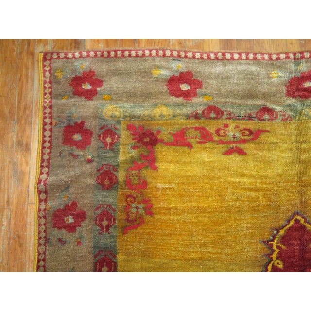 Zabihi Collection Yellow Turkish Gallery Rug For Sale In New York - Image 6 of 12