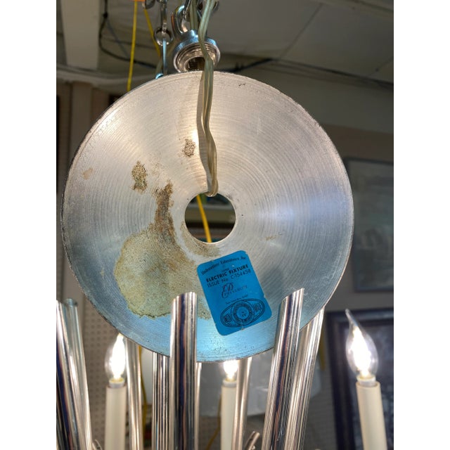1960s 1960s Prescelite Silver Chandelier Attributed to Gaetano Sciolari For Sale - Image 5 of 9