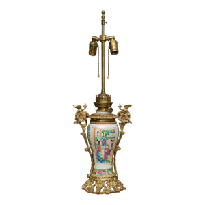 19th Century Chinese Famille Rose Gilt Metal Mounted Vase as Table Lamp