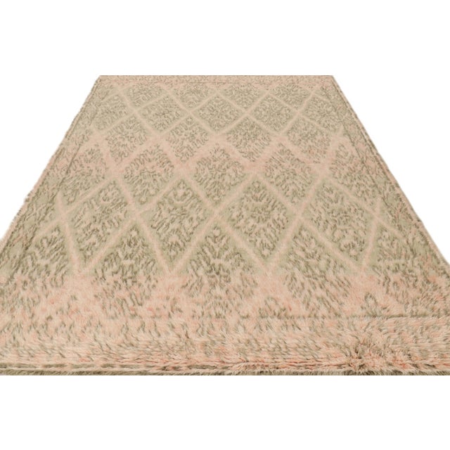 2010s Rug & Kilim’s Moroccan Style Rug With Green and Pink Geometric Patterns For Sale - Image 5 of 7