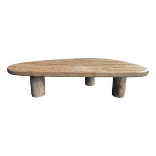 Sculptural Teak Wood Table, Modern Organic, Stunning Wood Textures For Sale