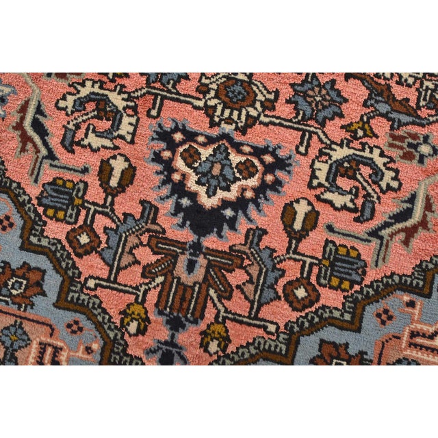 Ardabil Rug 3’3” X 4’10” Pink Wool/Silk Vintage Hand-Knotted Oriental Carpet For Sale - Image 4 of 12