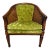 Vintage Green Velvet & Cane Accent Chair W/ Cushion For Sale
