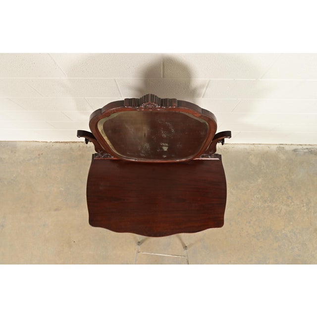 Early Widdicomb Victorian Carved Mahogany Vanity or Dressing Table With Mirror, Circa 1890s For Sale - Image 11 of 14