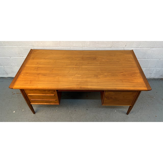 Wood Mid-Century Danish Teak Desk by Arne Vodder for h.p Hansen For Sale - Image 7 of 17
