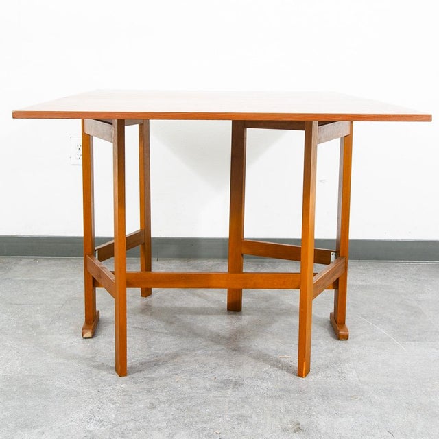 Mid Century Danish Modern Dining Table Drop Leaf Gate Leg Folding Teak MCM For Sale - Image 12 of 12