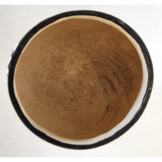 1970s Vintage Native American Acoma Black and White Bowl Signed by Rose Chino For Sale - Image 5 of 8