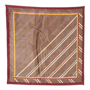 Oscar de la Renta Brown Silk Scarf Pocket Square Handkerchief