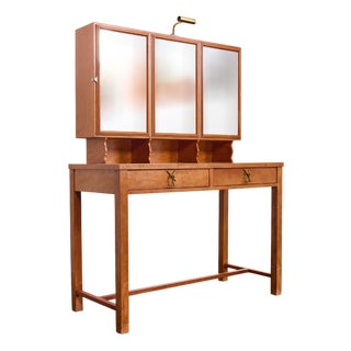 Vanity Table in Cherrywood with Brass Nautical Pulls by Josef Frank, Vienna, Austria, 1930s For Sale