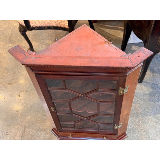 Wood Mid 18th Century George II Mahogany Hanging Corner Cupboard For Sale - Image 7 of 13