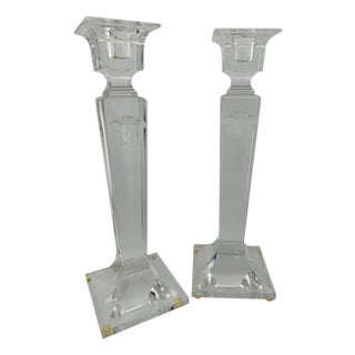 Medusa Lumiere Candlesticks by Versace for Rosenthal, Set of 2 For Sale