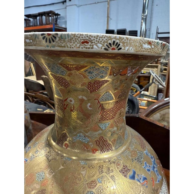 19th Century Japanese Satsuma Vases, Set of 2 For Sale - Image 4 of 7