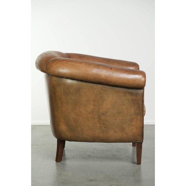 Vintage Sheepskin Club Armchair For Sale - Image 3 of 14