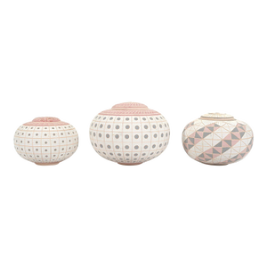 Signed Postmodern Studio Art Pottery Lidded Bowls — Set of 3, 1985
