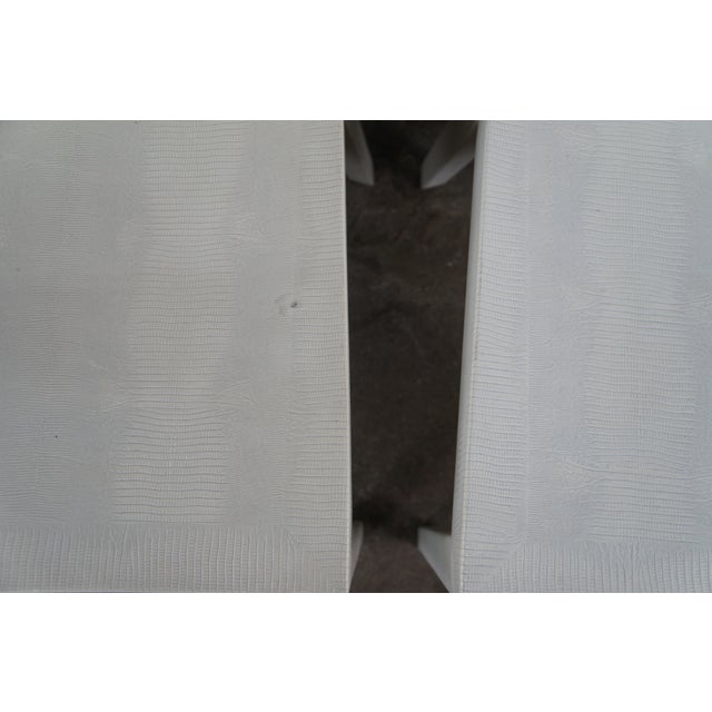 6 Karl Springer 1986 JMF Lizard Print Leather Dining Chairs Minimalis Modern MCM For Sale - Image 14 of 16