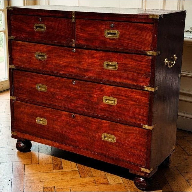 Campaign Chest of Drawers in Mahogany For Sale - Image 14 of 14