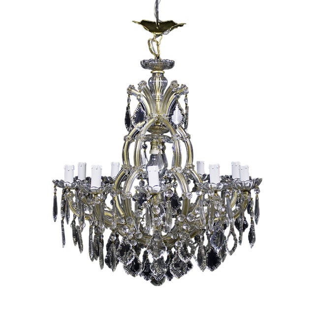 Maria Teresa Chandelier with 10 Lights in Bohemian Crystal, 1950s For Sale