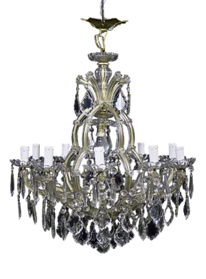 Maria Teresa Chandelier with 10 Lights in Bohemian Crystal, 1950s