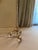 Dagmar Design Wrought Iron Floor Lamp With White-Gold Leaf, Custom Silk Shade For Sale In Los Angeles - Image 6 of 8