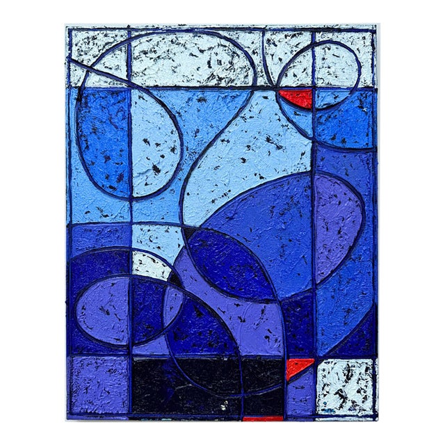 Blue Note Abstract Oil Painting For Sale
