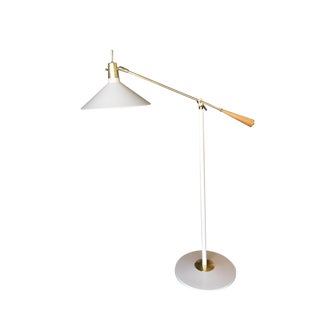 Arredoluce Style Adjustable Mid-Century Reading Floor Lamp For Sale