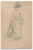 Young Woman with Umbrella is an original pencil drawing realized by George Auriol in 1890s. Unsigned. G. Auriol's stamp on...