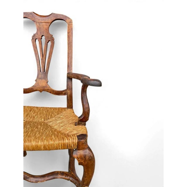 Brown Louis XV Venetian Armchair in Walnut For Sale - Image 8 of 18